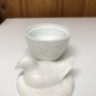 Vintage Avon Bird on Nest Milky Glass Trinket/Candle Dish with Lid