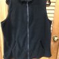 Quaker Factory Womens Size XL Black Fleece Rhinestone Zip Sequin Pocket Vest