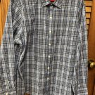 Men's Van Heusen Studio L/S Button Front Blue Plaid XL Slim Fit
