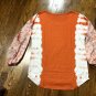 Yellowstone Show Ladies Size Small Patterned 3/4 Sleeves Orange/White Top