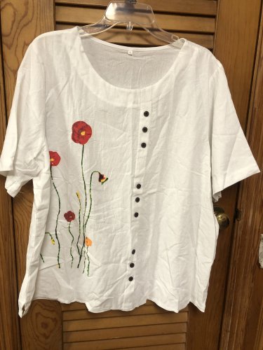 Plus Size Floral Print Round Neck T-shirt, Women's Plus Casual Short Sleeve Tee
