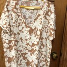Floral Print V Neck Top, Elegant Short Sleeve Top For Spring & Summe Floral Print V Neck Top, Elegant Short Sleeve Top For Spring & Summe