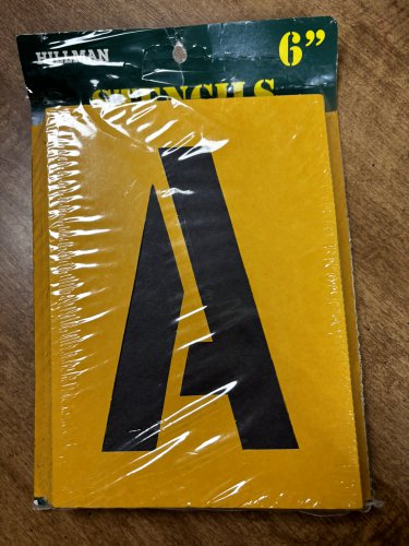 Hillman 839728 Yellow Heavy Duty Reusable Stencil Kit 6 in. NEW