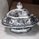 AntiqueBlack Mulberry   Stoneware Johnson Tureen- Repaired