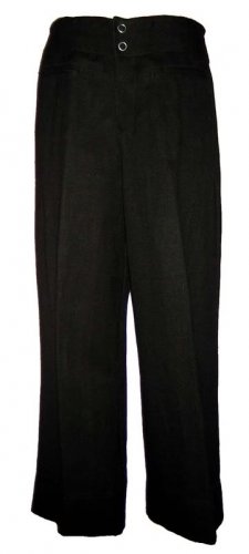 CHICOS CHICO'S DESIGN Brown Linen Blend Cropped Pants 1