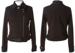 Blk ROMEO & JULIET COUTURE Motorcycle Sweater Jacket M
