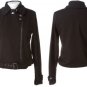 Blk ROMEO & JULIET COUTURE Motorcycle Sweater Jacket M