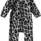 Baby Gap Black Gray Cheetah Velour Romper One Piece 3 6