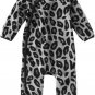 Baby Gap Black Gray Cheetah Velour Romper One Piece 3 6