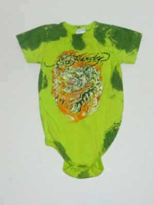Don Ed Hardy Full Tiger Tie Dye Green Oneside 6 12 mos