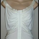 John Gallliano Winter White Wool Viscose Pleated Tank M