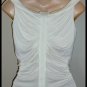 John Gallliano Winter White Wool Viscose Pleated Tank M