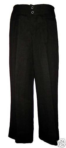 Chico's Design Brown Linen Blend Cropped Pants 1 8 M