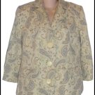 A Pea In The Pod Beige Wool Paisley Maternity Coat Jacket Blazer M 6