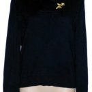 Lauren Ralph Lauren Navy Blue Gold Horn Sweater S 4