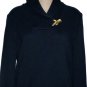 Lauren Ralph Lauren Navy Blue Gold Horn Sweater S 4