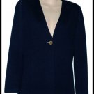 St. John Collection Santana Navy Gold Button Jacket 4 S