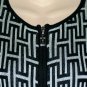 Halston Lifestyle Black & White Logo Cardigan Sweater M