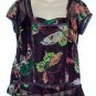 Fei Anthropologie Deep Purple Silk Butterfly Blouse 10
