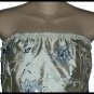 Kay Unger New York Gold Beaded Sequin Bustier Top 12 L
