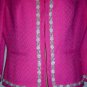 New NWT $228 Lillie Rubin Pink Peony Novelty Knit Sequin Jacket Blazer Coat 10