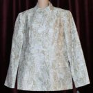 New NWOT Neiman Marcus Exclusive White Gold Brocade Coat Jacket Blazer 14