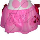 New NWT Frederick's of Hollywood Pink Mesh Satin Hearts Gartered Panty L 12 10