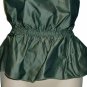 7 FAMK For All Mankind Green Pewter Silver Gray Peplum Strapless Top Blouse XS