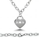 Stainless Steel Mom Heart Tag Necklace - N30014