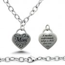 Stainless Steel Mom Heart Tag Necklace - N30016