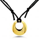 Gold Plated Crescent Stainless Steel Necklace - N30022G