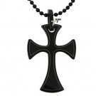 Black Stainless Steel Cross Pendant  - P30134