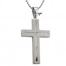 Stainless Steel Cross Pendant with Diamond - P30137
