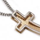 Gold Plated Stainless Steel Cross Pendant - P30140