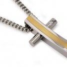 Gold Plated Stainless Steel Cross Pendant - P30141