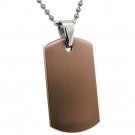Brown Engravable Stainless Steel Dog Tag - P30144-RG