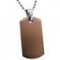 Brown Engravable Stainless Steel Dog Tag - P30144-RG