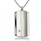Stainless Steel Dog Tag with Diamond - P30148