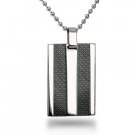 Black Cabon Fiber Stainless Steel Dog Tag - P30149