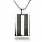 Black Cabon Fiber Stainless Steel Dog Tag - P30149