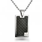 Black Cabon Fiber Stainless Steel Dog Tag - P30150