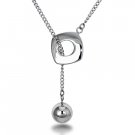 Stainless Steel Dangling Ball Necklace - P30151