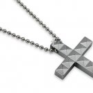Tungsten Carbide Cross Pendant with 22"" Bead Chain - P10004