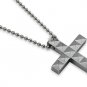 Tungsten Carbide Cross Pendant with 22"" Bead Chain - P10004