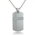White Carbon Fiber Tungsten Dog Tag - P10006-W