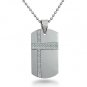 White Carbon Fiber Tungsten Dog Tag - P10006-W