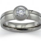 Stainless Steel Solitaire CZ Ring 5mm - R30119