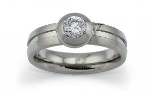 Stainless Steel Solitaire CZ Ring 5mm - R30119