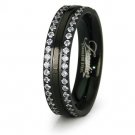 Black Stainless Steel Ladies Wedding Band - R30221