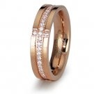 Stainless Steel Rose Gold Ladies Wedding Ring - R30222